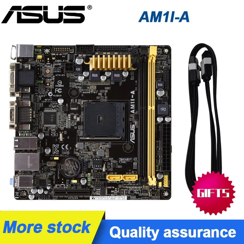 ASUS AM1I A Mini ITX /17*17/ AMD AM1/поддерживает NAS с COM портом оригинальный комплект