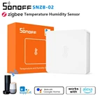 Датчик температуры и влажности SONOFF SNZB-02 ZigBee умный дом eWeLink приложение для проверки в режиме реального времени работает с ZBBridge Alexa Google Home