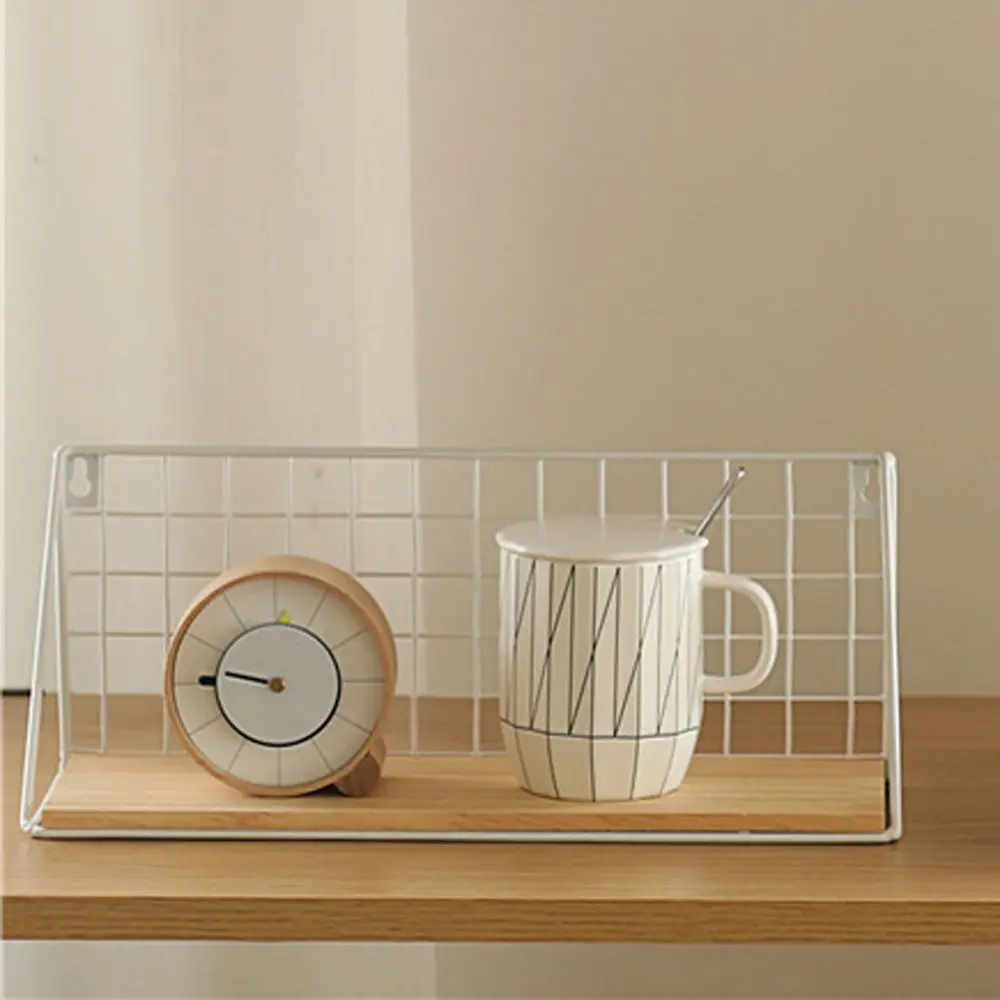 

Wall Mounted Iron Mesh Shelf Basket Closet Holders hanging under Shelf Storage Basket Rack Organization For Kitchen Bedroom