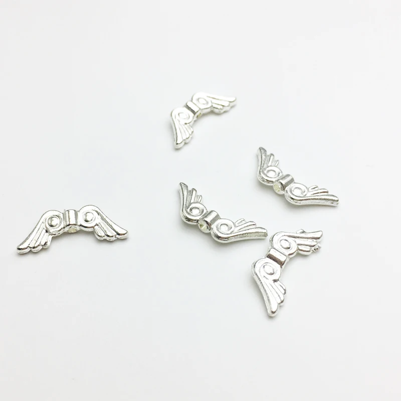 Бусины с крыльями ангела для изготовления ювелирных изделий сделай сам плоские