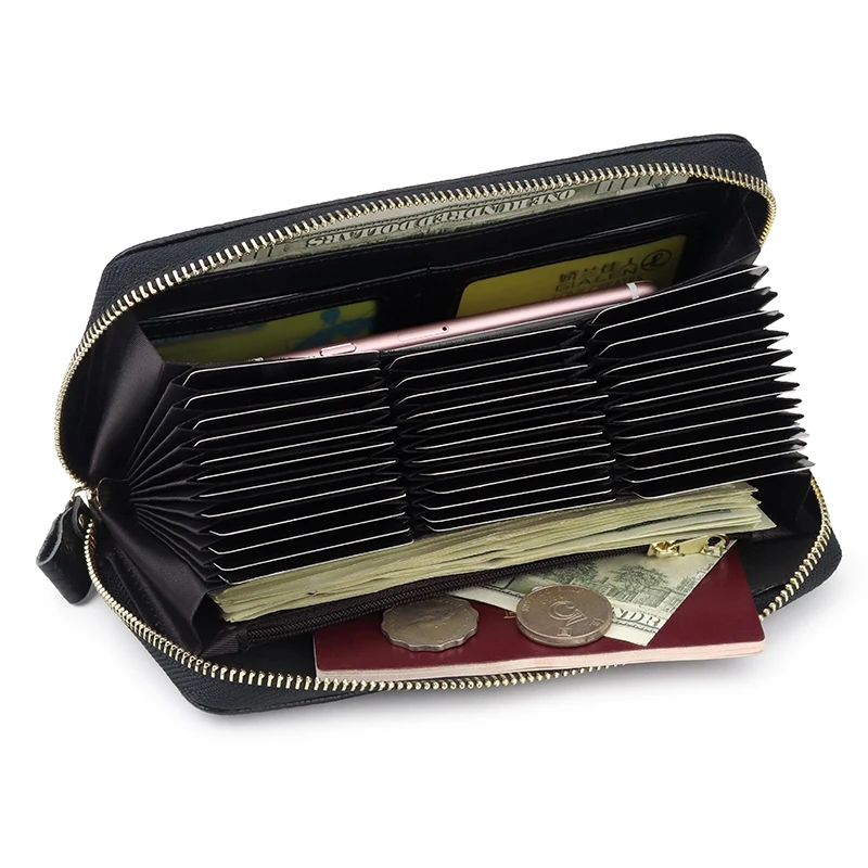 Женский кошелек Длинный на молнии высокое качество кожаный для монет сумка