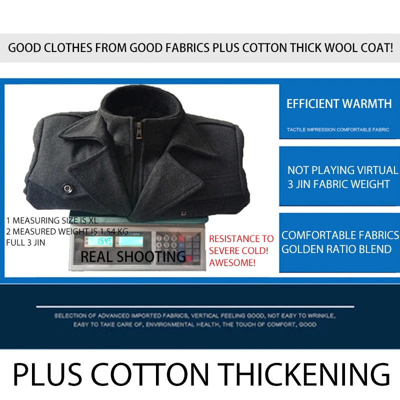 Winter trench coat for men fashion mens jackets version of woolen men's jacket double collarwarm woolen coat PP255100