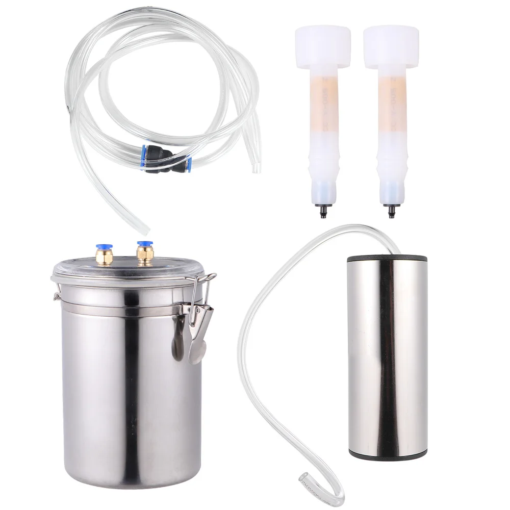 

2L Electric Milking Machine Goat Sheep Stainless Steel Bucket Suction Vacuum Pump Household Milker Milking Machines (UK Plug)