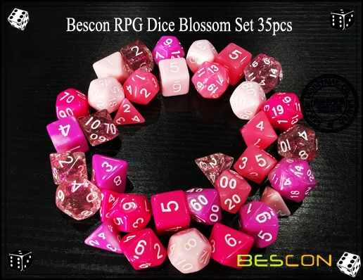 Bescon многогранные ролевые Игральные Кости полный 35 шт набор цветов, DND ролевые игры игральные кости 5X7 шт