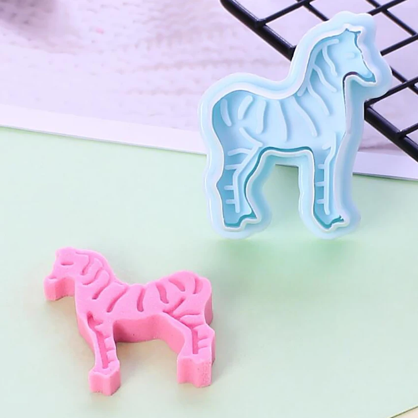 4 шт./лот Плунжер для печенья резаки животных кондитерские штампы помадки форма