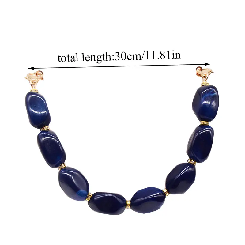 

Updating Color Super Chic Lady Resin Colored Stone Handbag Strap Girls Fashion Big Size Fashion Bead Wristlet Purse Bag Belt