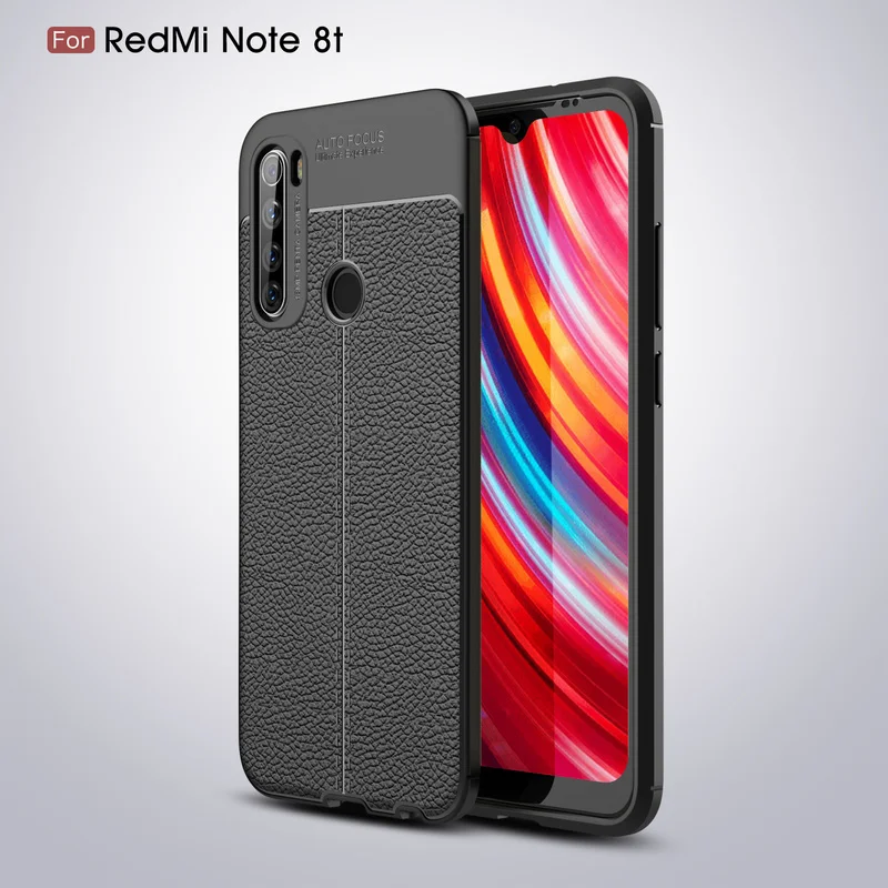 Phone Case for Xiaomi Redmi Note 8t Cover Soft Silicone TPU Skin Pattern PU Leather Shockproof Back | Мобильные телефоны и