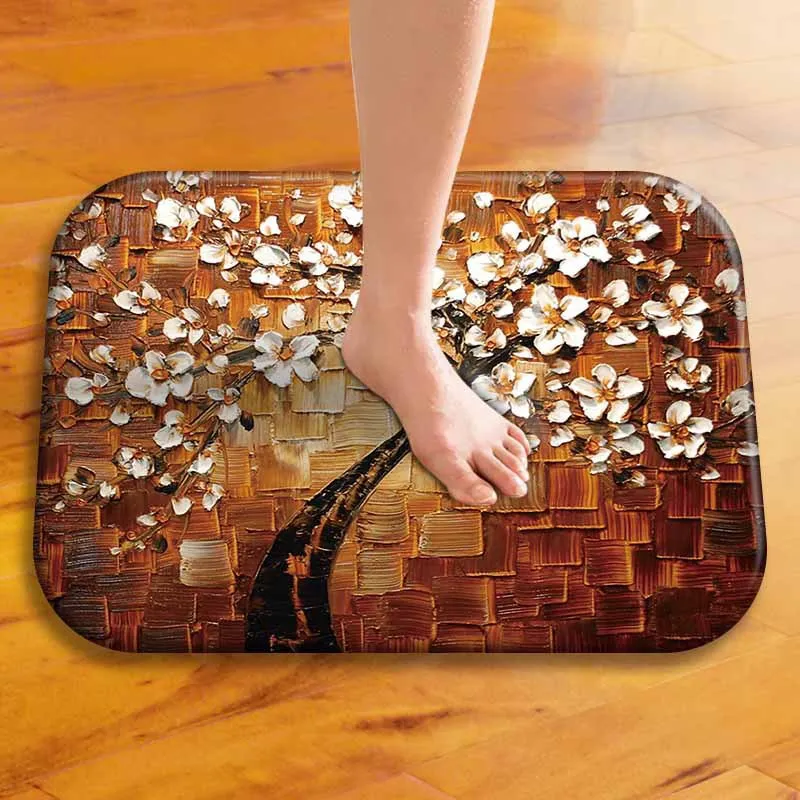Coral Red Flannel Non-slip Mat Can Diy Custom Made Picture LOGO Home Kitchen Bathroom Carpet Decoration Clean Doormat E0613 | Дом и сад