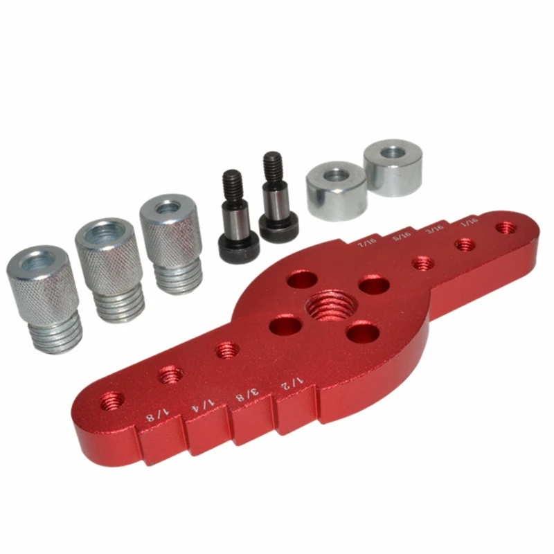

Center Punch Locator 2 in 1 Woodworking Centering Dowel Drill 6/8/10mm Guide Kit Anti-rust Aluminum Alloy DIY Tool