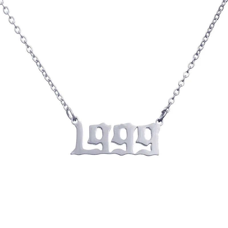 Ожерелья в стиле панк с изображением даты на английском языке ожерелья цифрами