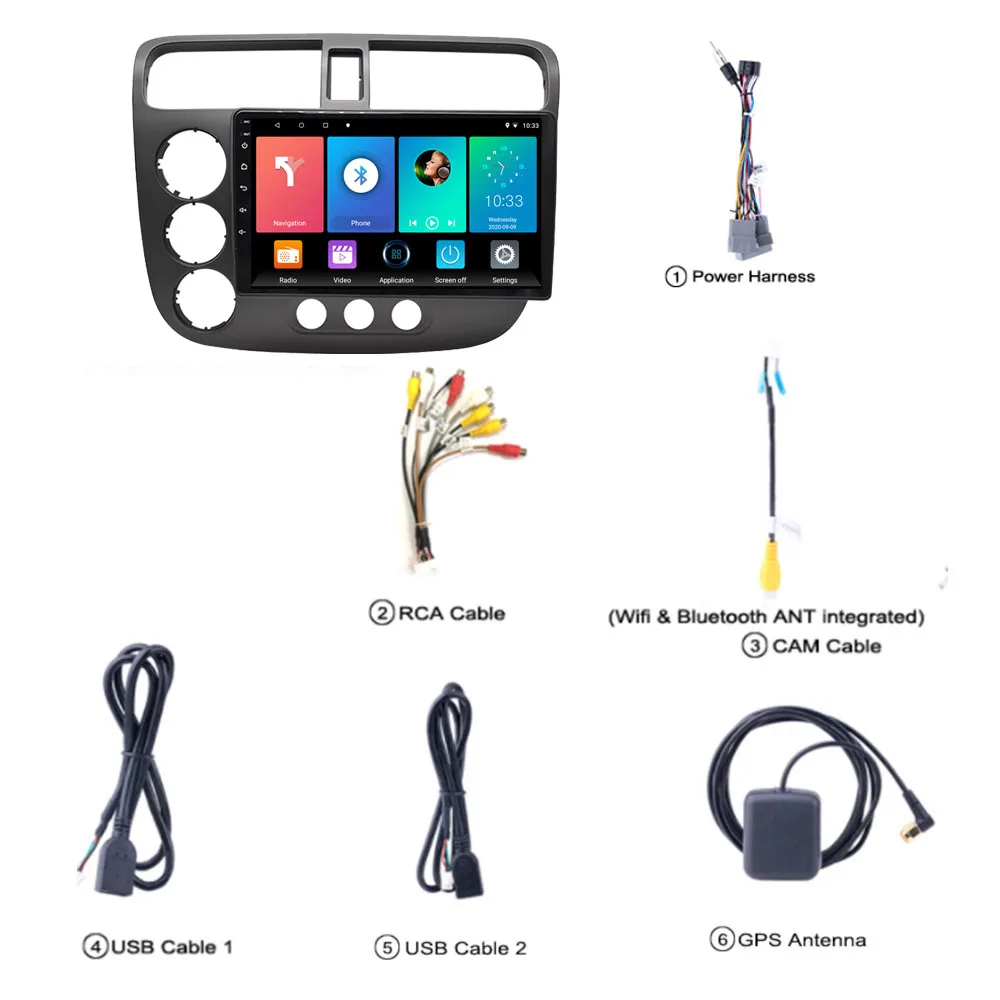 

For Honda Civic 2000-2006 Android Car Radio Multimedia Video Player Navigation GPS 2 din autoradio Head Unit