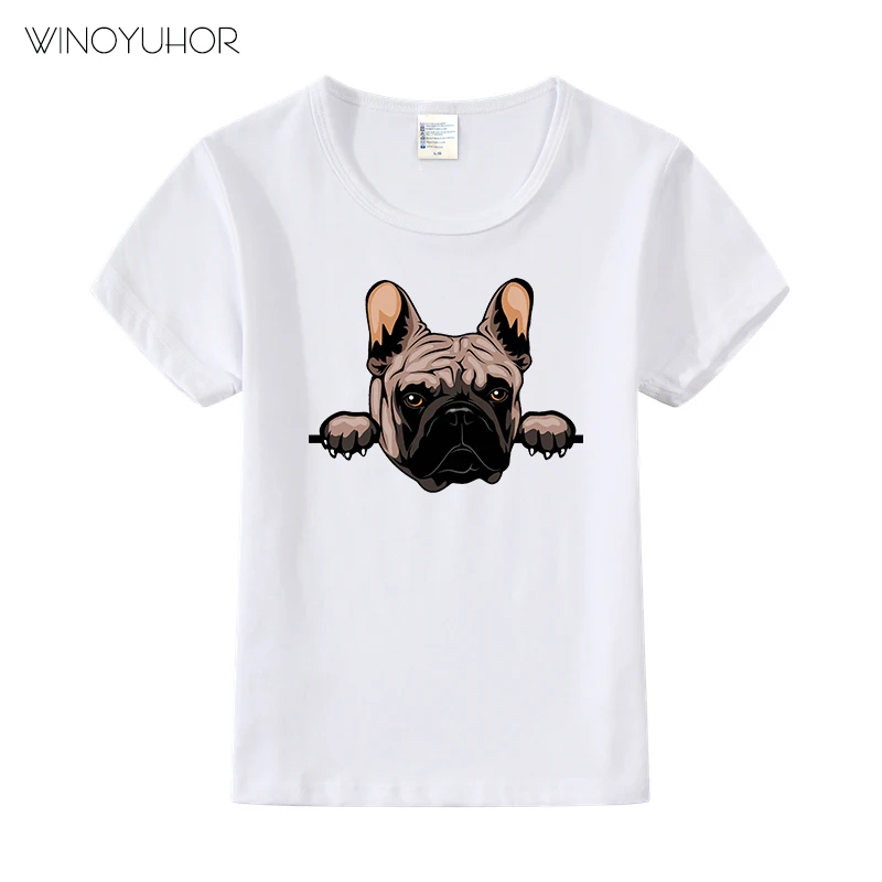 

New Summer Dog Design T Shirt Kid High Quality French Bulldog Boy Girl Casual Tops Hipster Cool Baby Tees 2-9 Years
