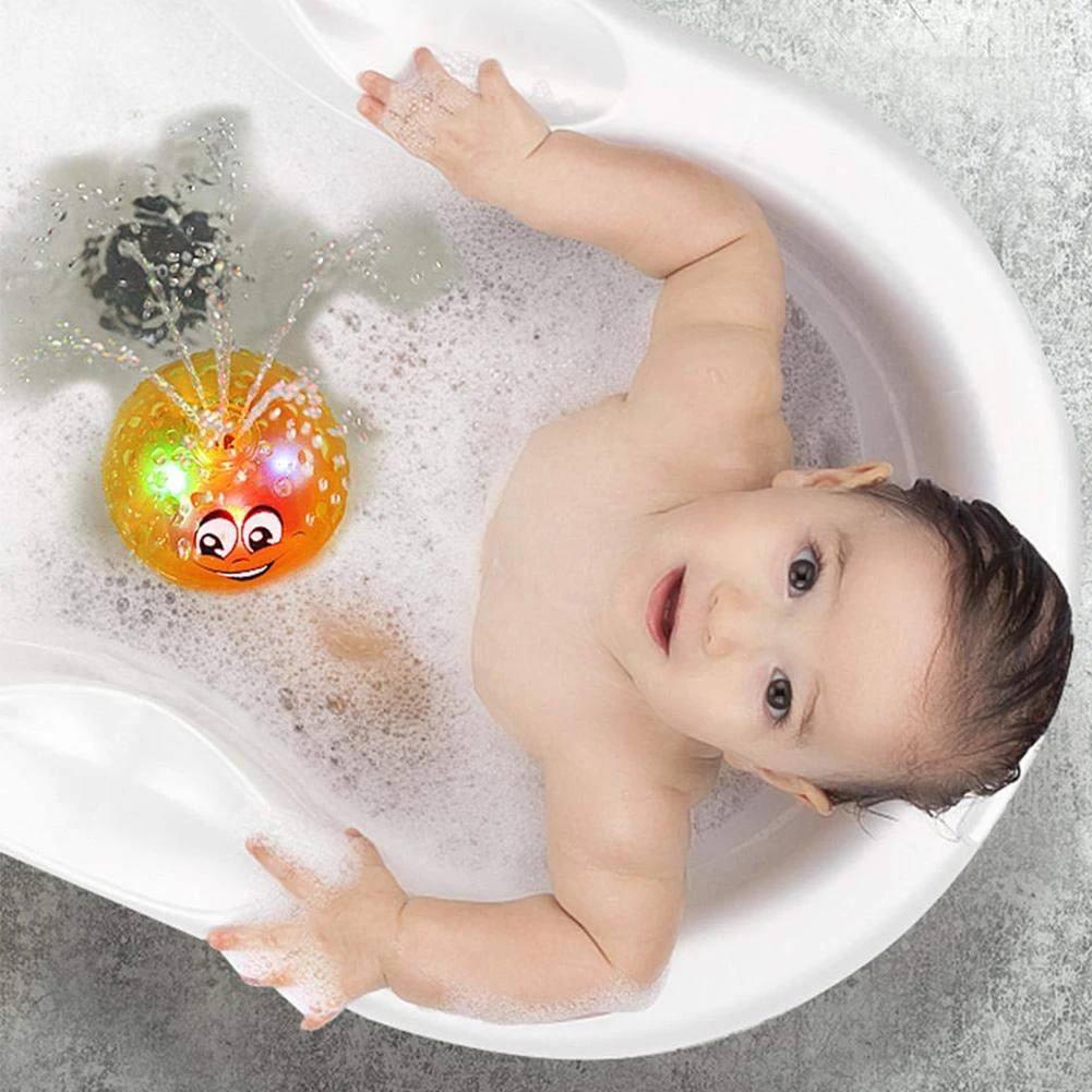  Funny Infant Bath Toys Baby Electric Induction Sprinkler Ball with Light Music Children Water Play Ball Bathing Toys Kids