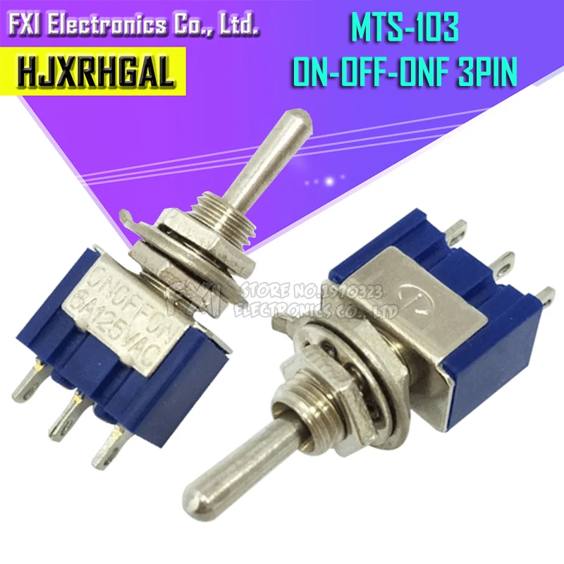 10 шт. MTS 102 103 202 203 6A 125V Mini 3/6PIN ВКЛ ВЫКЛ/ВКЛ ВЫКЛ ON тумблеры для переключения света