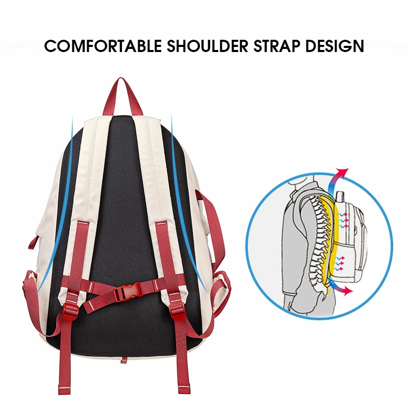 Shouldcat Backpack Multifunction Schoolbag Double Zipper Teenager Women Girls Laptop Backpack Student Shoulder Bag Korean Style