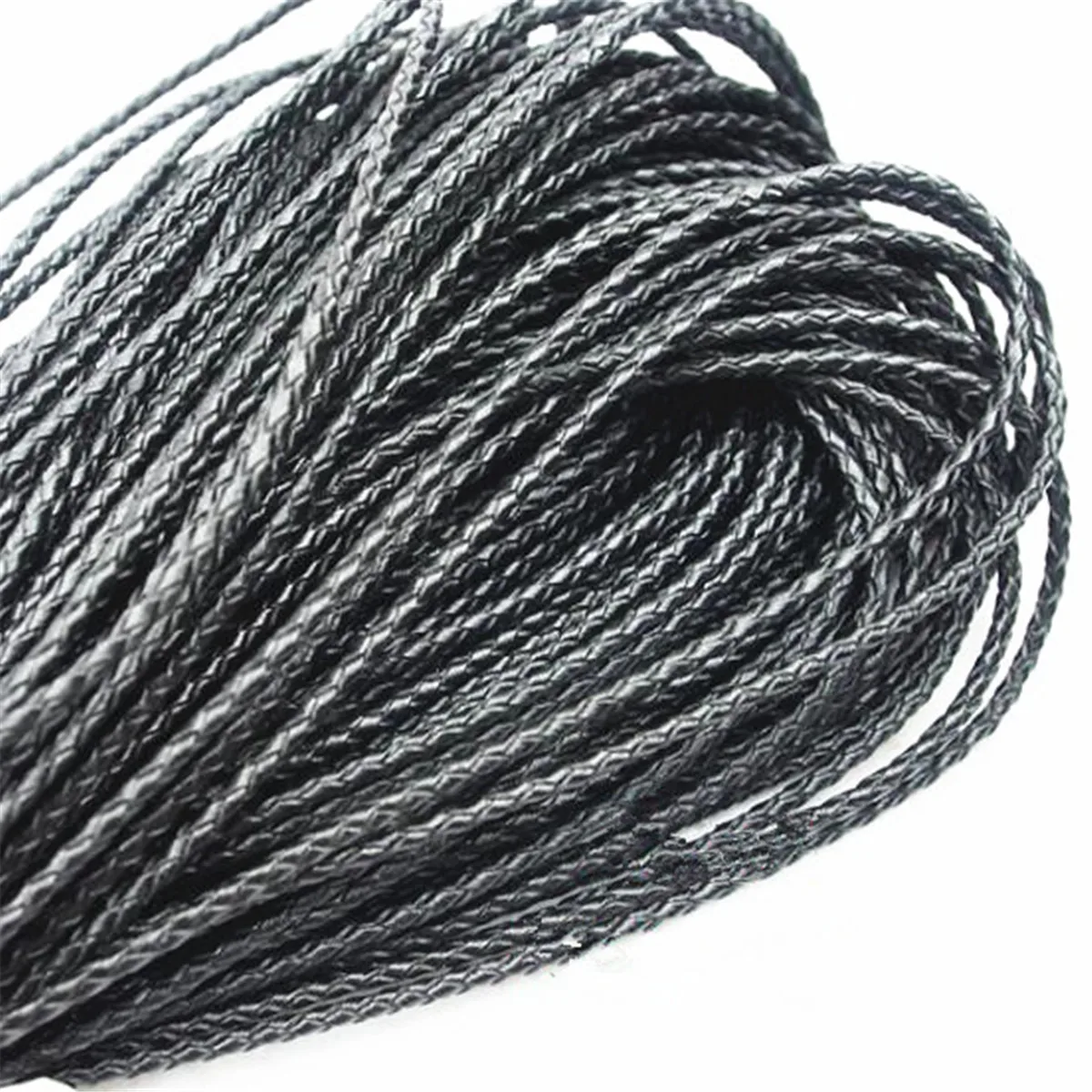 

1M Dia 3mm Round Rope Bolo Braided Cow Leather Cord DIY Craft Jewelry