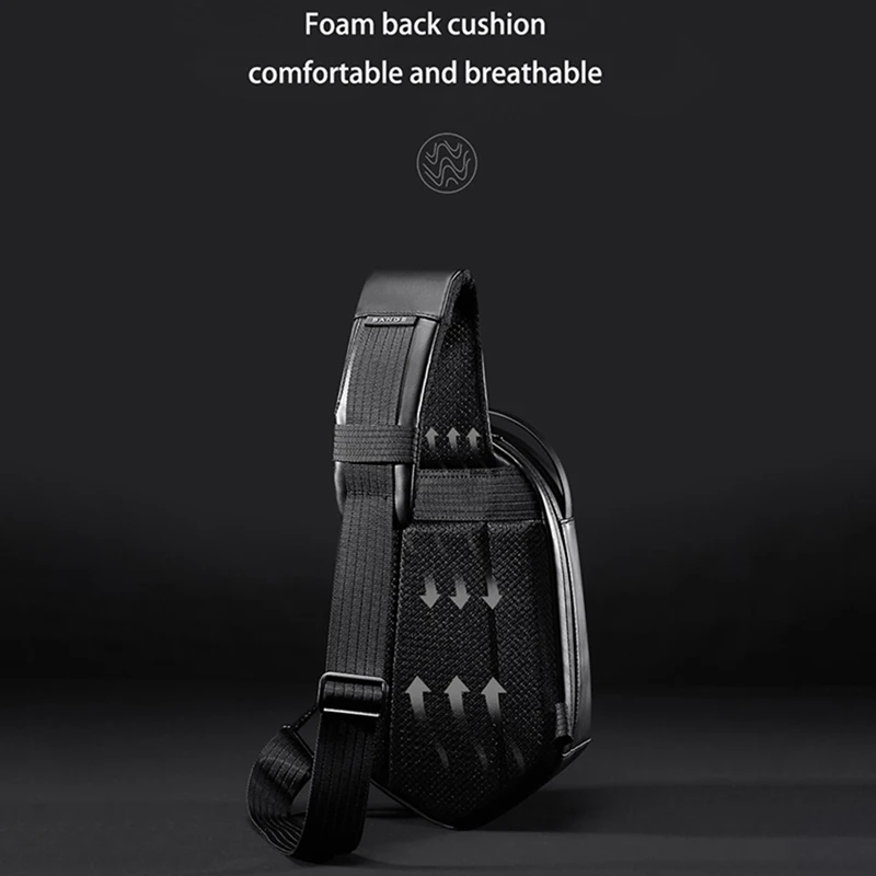 

Men's Oxford Messenger Bag Multifunctional Waterproof Sports Shoulder Bag Technology Chest Bag USB Charging