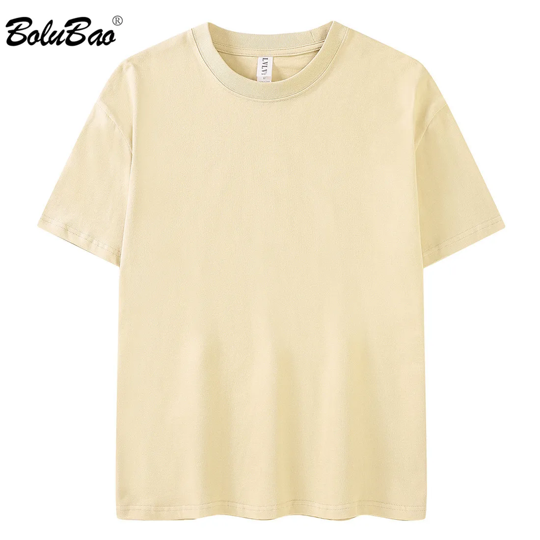 

BOLUBAO Мужская Однотонная футболка с круглым вырезом, Мужская модная брендовая Повседневная футболка Harajuku, хлопковая Базовая Мужская футболк...