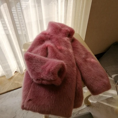 MESHARE New Style High-end Fashion Women Faux Fur Coat S87