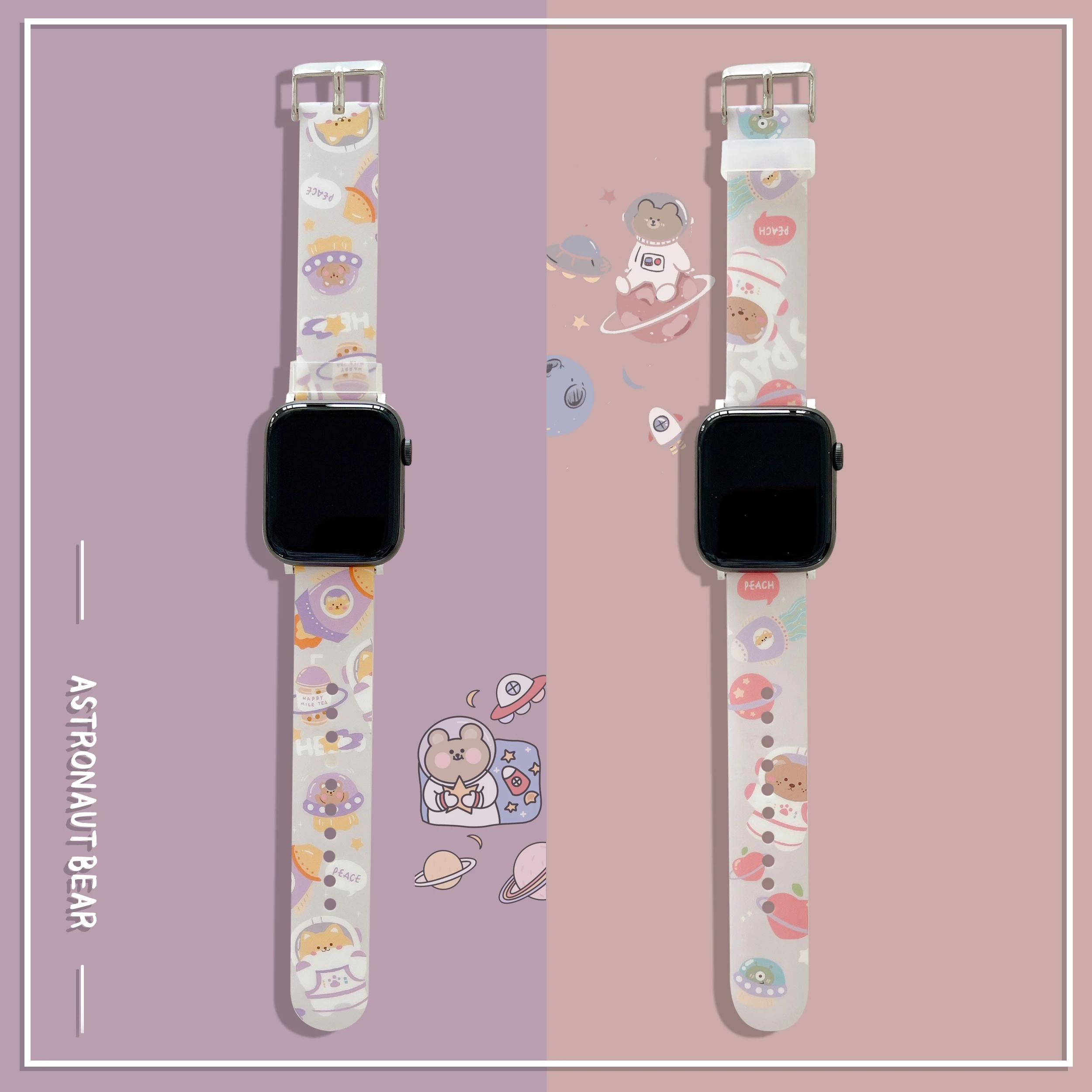 

YUKIRIN Astronaut Bear IMD Strap for apple watch band 38 42mm For iWatch Series SE 6 5 4 3 2 Replacement Loop 42 44mm Watchbands