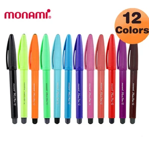12 Colors Monami Gel Pen Set 0.38mm Fine Point Fiber Tip Cute Pens Drawing Sketching Sign Kwaii School Supplies Penna Gel