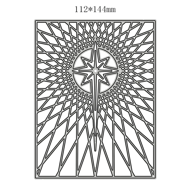 

New Star Kaleidoscope Rectangle Background 2020 Metal Cutting Dies for DIY Scrapbooking and Card Making Embossing Craft No Stamp