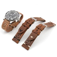 retro genuine leather strap oil wax leather watchstrap18mm 20mm 22mm 24mm high quality cowhide handmade watch band bracelet
