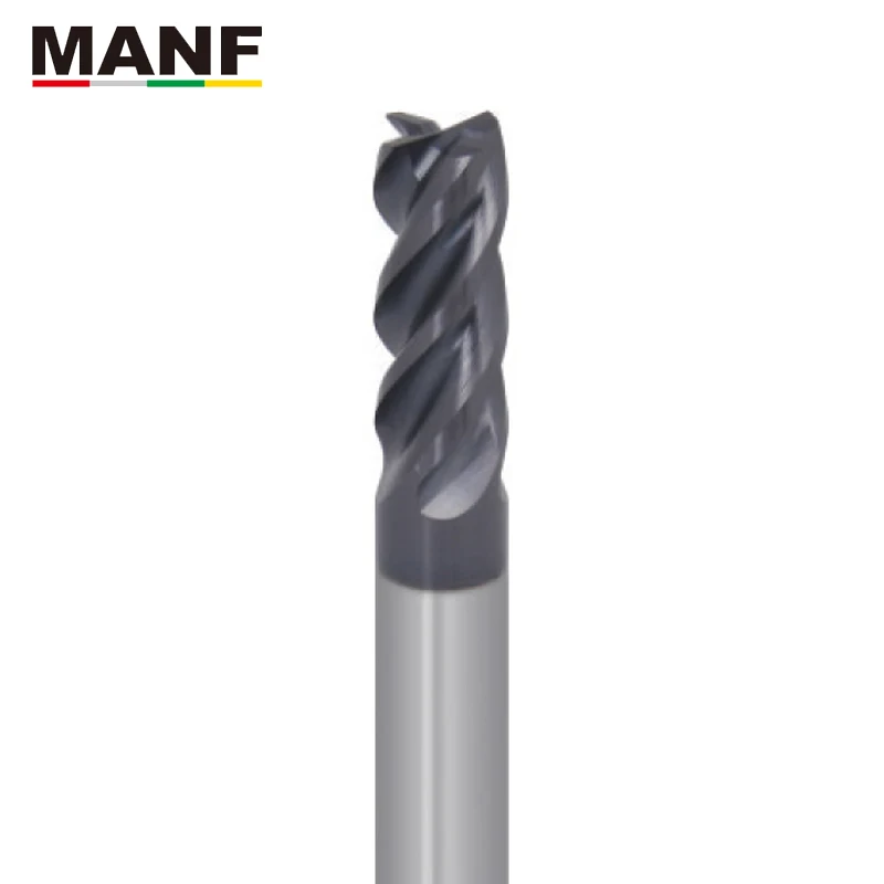 

MANF 4 Flute HRC58 5mm 6mm 8mm 10mm High-Efficiency Tungsten Steel End Mill Milling Cutter Tungsten Cobalt Alloy Flat End Mills