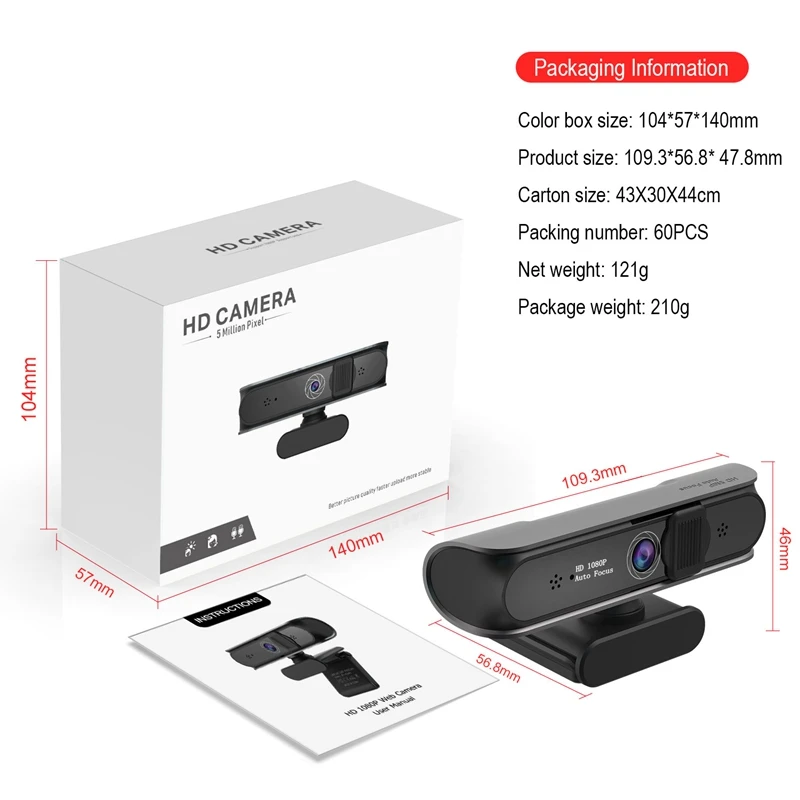 

Webcam with Microphone, 1080P HD Streaming Computer Webcam [Plug and Play] [30Fps] Laptop/PC Webcam for Conference