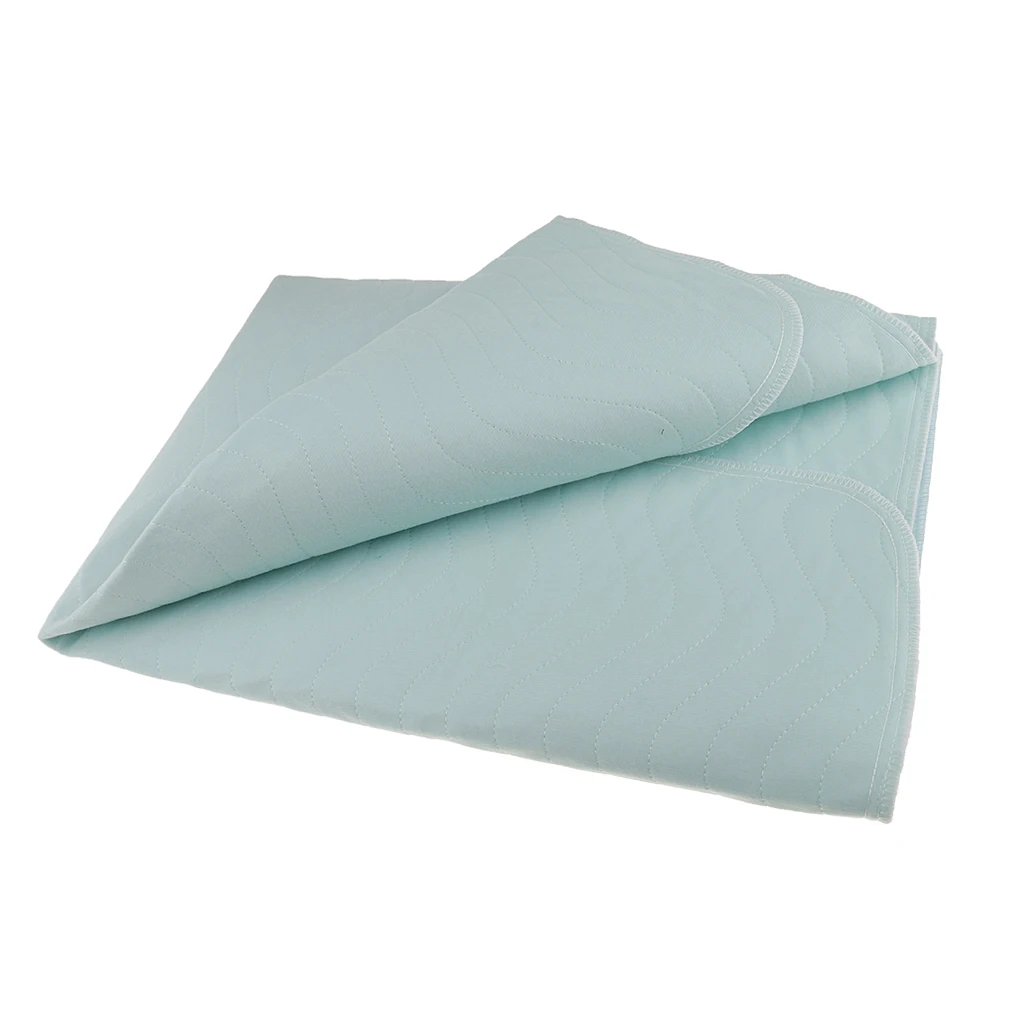 80x90cm Green Blue Моющийся многоразовый матрас для защиты от недержания, покрывало для кровати, большой лист с водонепроницаемым покрытием для детей ясельного возраста, пожилых пациентов - Цвет: 80x90cm Green Blue