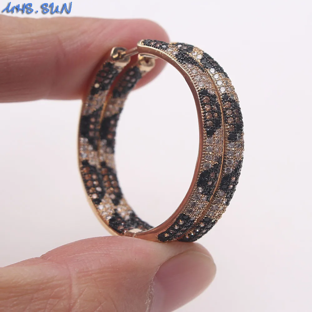 MHS.SUN новые большие леопардовые серьги-кольца для женщин/девушек модные мозаичные