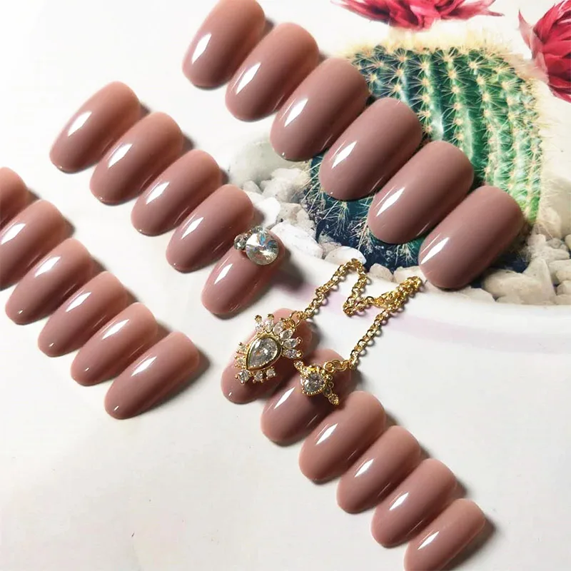 Накладные ногти сплошного цвета накладные цепочка стразы декоративные