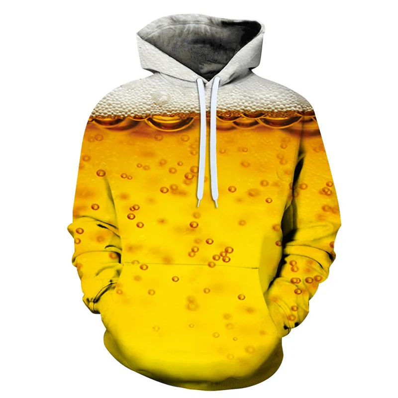 Мужская толстовка с капюшоном и 3D принтом Fresh Beer and coke свободная хипстерская