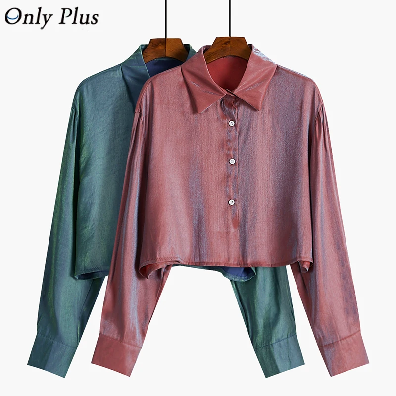 Осень 2019 Женская офисная блуза рубашки шелковая Осенняя с длинным рукавом