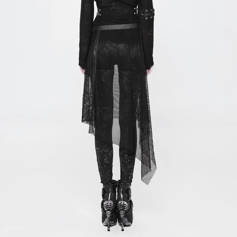 Женский сетчатый ремень в стиле панк Особенный дизайн ажурная модная черная юбка