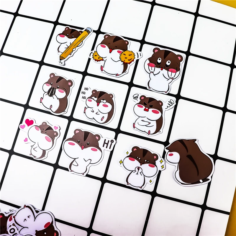 stickers 40pcs Creative cute self-made Hamster scrapbooking /decorative sticker /DIY craft photo albums waterproof | Канцтовары для