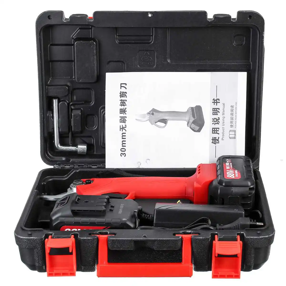 

88V 600W Cordless Rechargeable Electric Pruning Shear Scissors Branch Cutter Secateur Garden Pruner with 2 Lithium-ion Battery