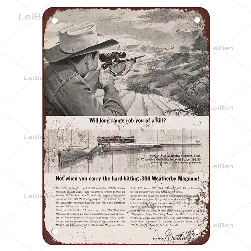 

Vintage Metal Plaque Hunting Rifle Metal Tin Sign Poster Vintage Metal Plate Home Decoration Cafe Bar Iron Painting Wall Sticker