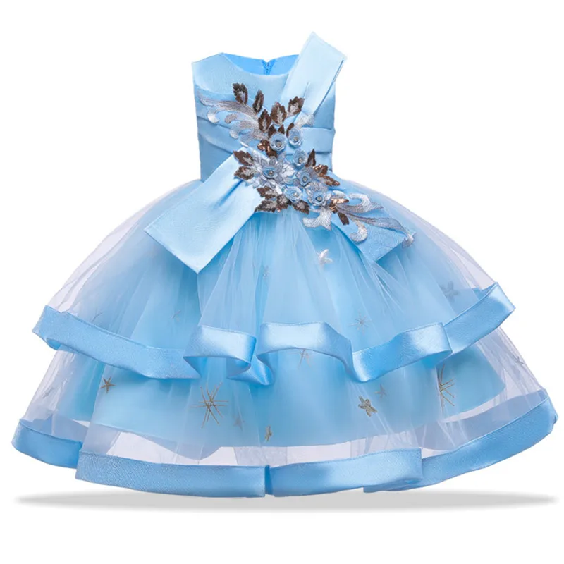 Платье для маленьких девочек кружевное платье принцессы с вышивкой детская