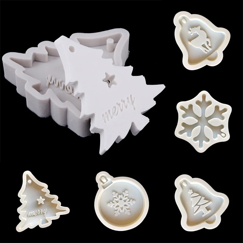 Форма для рождественской елки снежинок зеркальная подвеска силиконовая форма
