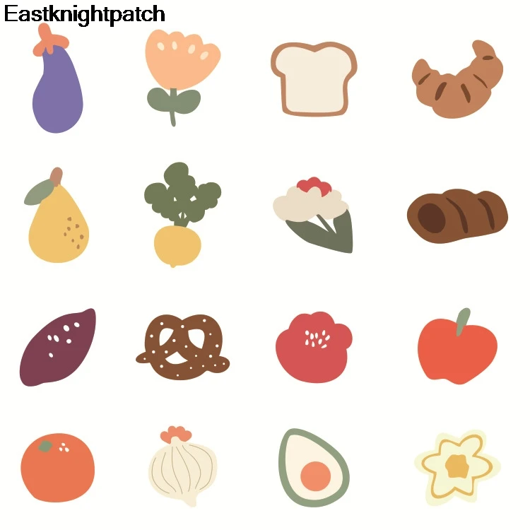 

E1585 16pcs Cartoon Food Waterproof Girl Stickers Skateboard Suitcase Guitar Graffiti DIY Sticker Children Classic Toy