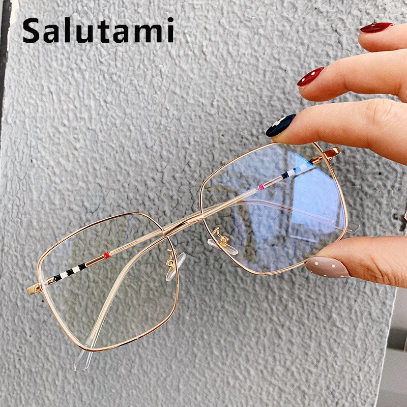 Очки в ретро стиле для мужчин и женщин квадратная прозрачная оправа полоску