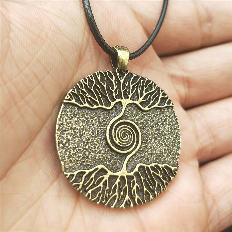 Wax Chain Bronze WICCA Дерево жизни Yggdrasil World Tree Шарм Северный талисман амулет викинга языческий кулон ожерелье Мужская Женская бижутерия - Окраска металла: Wax Chain Bronze