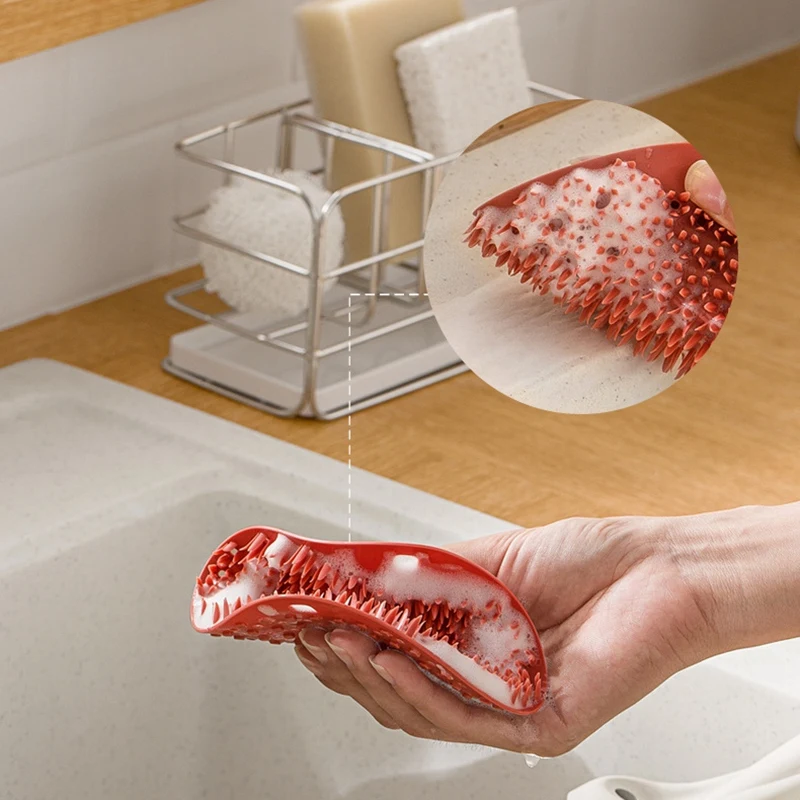 3 Pcs Silicone Dishwashing Brush Kitchen Gas Stove Multifunctional Cleaning Gadget | Дом и сад
