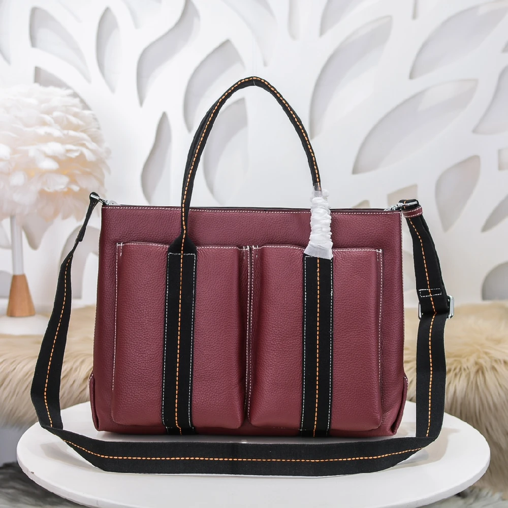

Unisex red leather handbag shoulder bag messenger bag