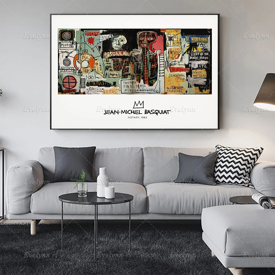 

Jean-Michel Basquiat Poster,1983, Pop Art,Abstract Expressionism,Basquiat Urban Art Poster, Abstract Wall Art, Home Decor Canvas