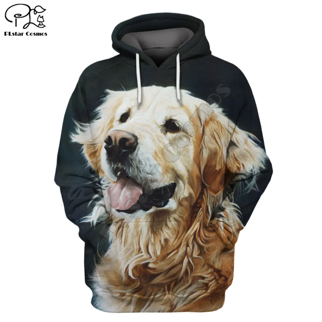 Толстовка унисекс с 3D принтом золотистого ретривера модная толстовка капюшоном