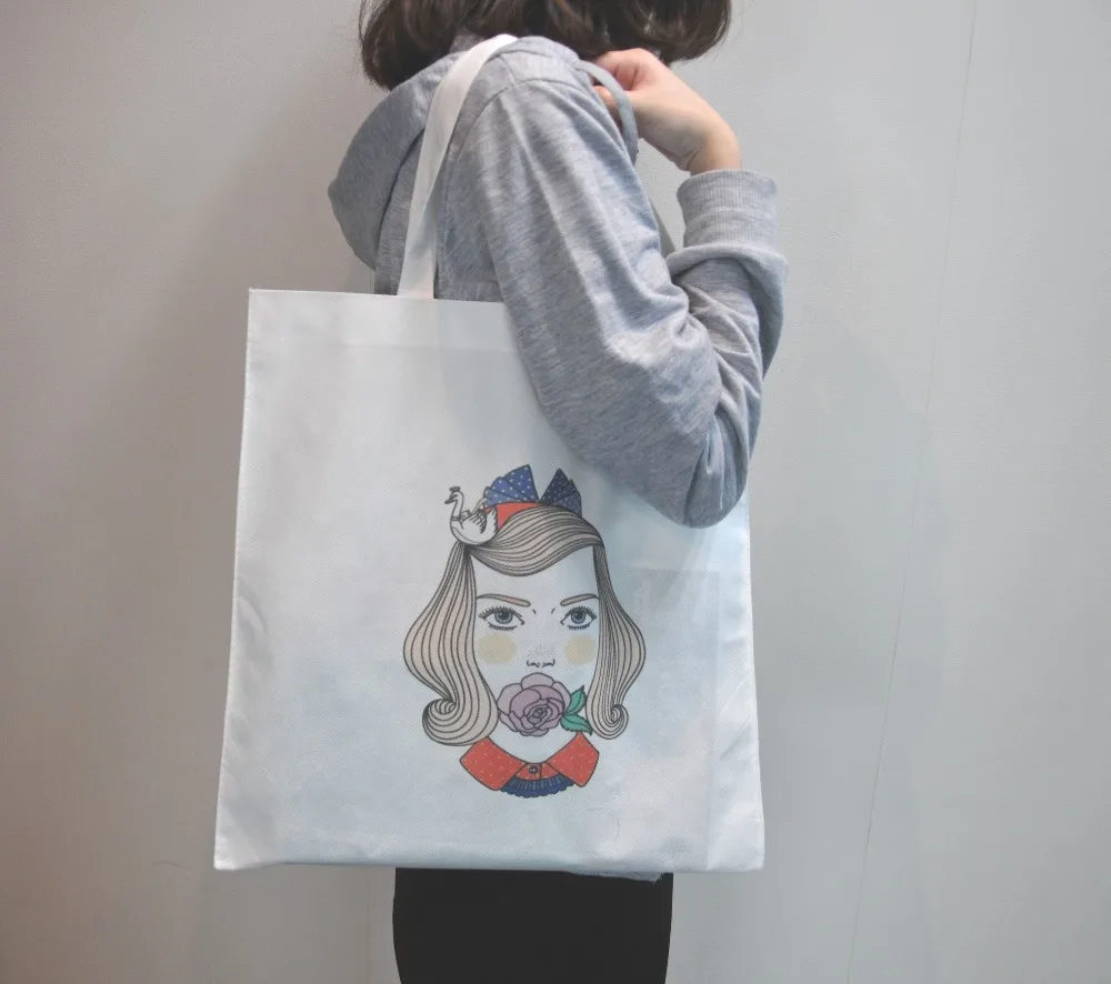 

10pcs/lot wholesale Sublimation diy bag Print Bag Eco Friendly Shopping Bag Grocery Tote Shoulder Handbag