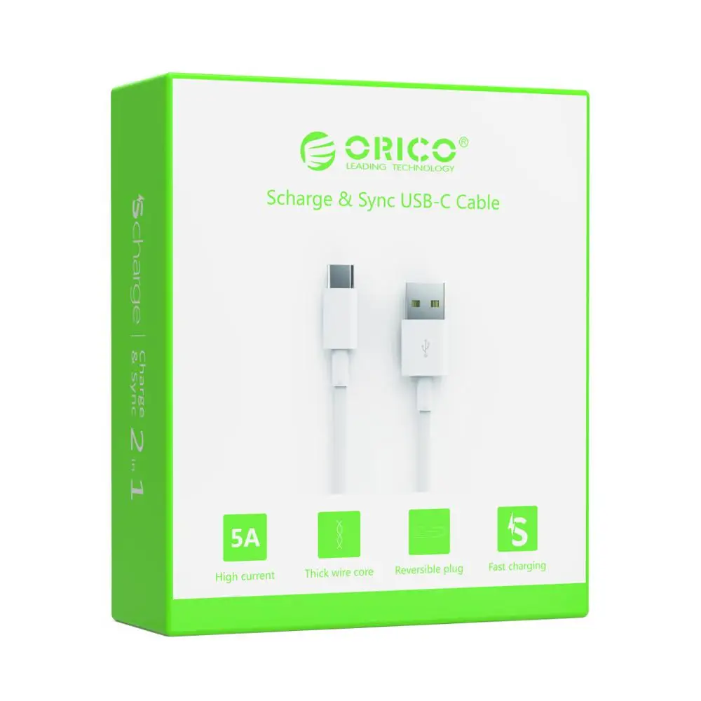 ORICO 5A зарядный usb-кабель типа C кабель для зарядки Кабели Huawei Xiaomi HTC мобильного