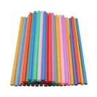 100 шт., Разноцветные Одноразовые соломинки в полоску, 10X260 мм